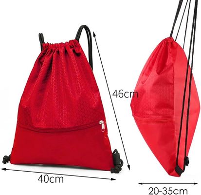 Το αδιάβροχο σακίδιο πλάτης τσαντών Drawstring γυμναστικής με την τσέπη φερμουάρ κολυμπά την τσάντα για τις γυναίκες ανδρών
