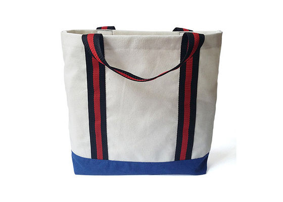 Άσπρες και μπλε καμβά Tote τσαντών τσάντες αγορών καμβά παντοπωλείων επαναχρησιμοποιήσιμες