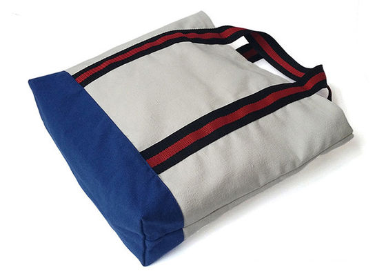 Άσπρες και μπλε καμβά Tote τσαντών τσάντες αγορών καμβά παντοπωλείων επαναχρησιμοποιήσιμες