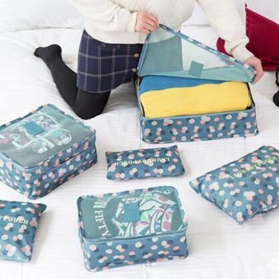 Ποιότητα  6 Pieces Polyester Travel Bag Set Clothing Shoes Cosmetic Luggage Organizer Set εργοστάσιο