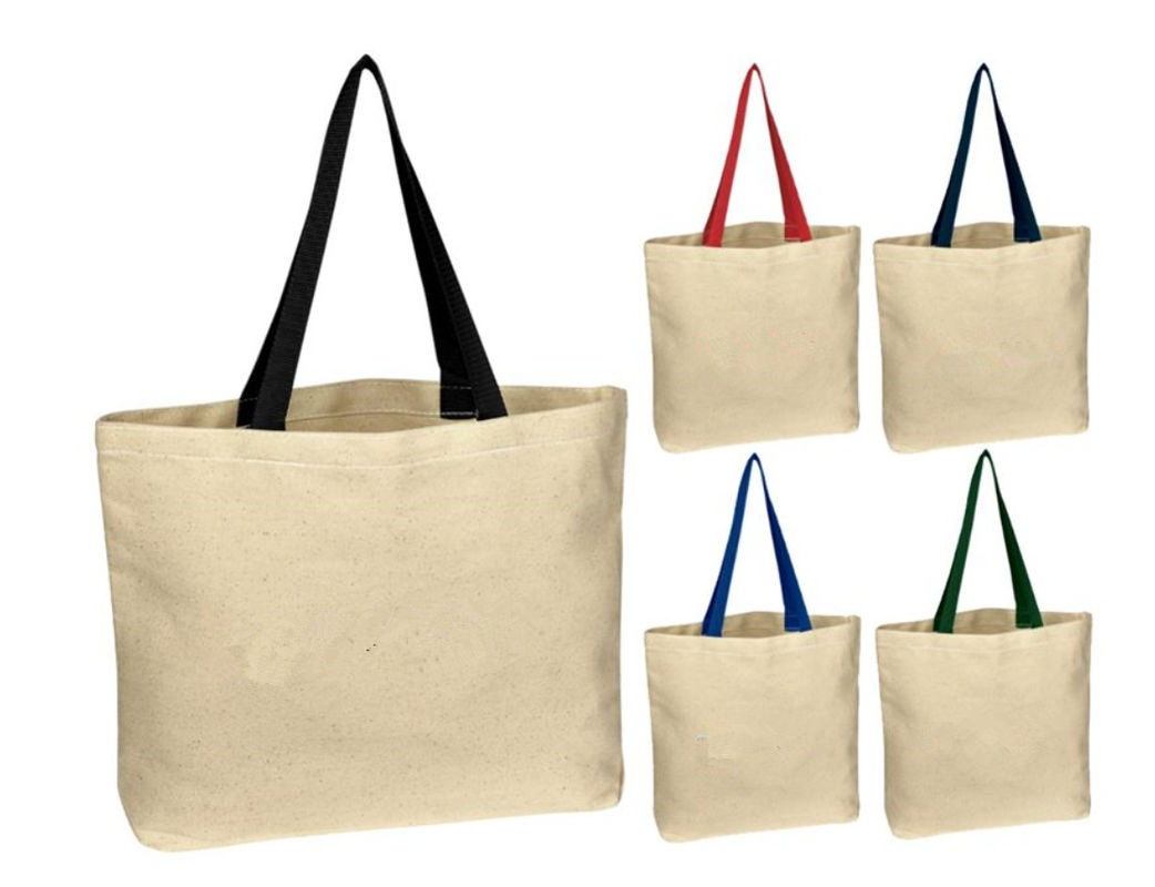 Personalized Cotton Canvas Tote Bag , Plain Canvas Bags With Handle
