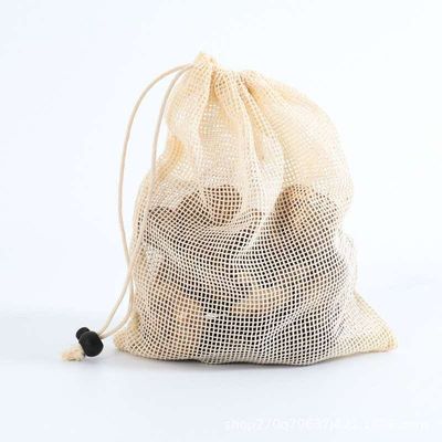 Οργανικό βαμβακιού Drawstring τσαντών σακίδιο πλάτης σειράς πλέγματος παντοπωλείων σακιδίων πλάτης φυτικό