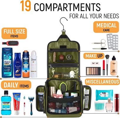 Η μεγάλη κρεμώντας Toiletry ταξιδιού τσάντα για τους άνδρες και οι γυναίκες στεγανοποιούν την τσάντα με το γάντζο για Toiletries τα καλλυντικά Makeup