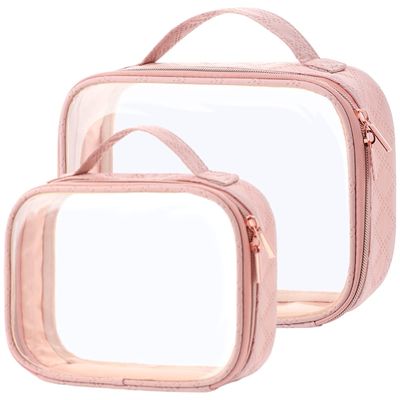 Σαφές Makeup τοποθετεί την αδιάβροχη Toiletry τσάντα με τις μεγάλες σαφείς Toiletry λαβών σε σάκκο τσάντες