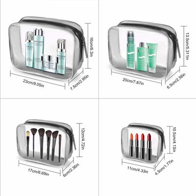Σαφές καλλυντικό Toiletry PVC Zippered τσαντών αδιάβροχο φέρνει τη φορητή τσάντα διοργανωτών τσαντών Makeup σακουλών που τίθεται για το ταξίδι