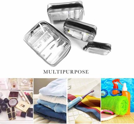 Σαφές καλλυντικό Toiletry PVC Zippered τσαντών αδιάβροχο φέρνει τη φορητή τσάντα διοργανωτών τσαντών Makeup σακουλών που τίθεται για το ταξίδι