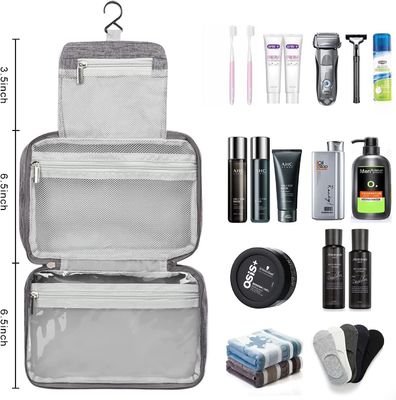 Toiletry τσαντών ταξιδιού φερμουάρ διπλός-στρώματος μεγάλης περιεκτικότητας γυναικείων φορητή cosmeticbags καλλυντική αρσενική τσάντα με τους διαιρέτες