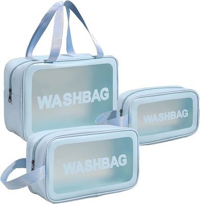 Σαφής Toiletry τσάντα 3 καλλυντική διαφανής τσάντα πλυσίματος ταξιδιού PC Makeup για τις γυναίκες