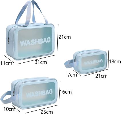 Σαφής Toiletry τσάντα 3 καλλυντική διαφανής τσάντα πλυσίματος ταξιδιού PC Makeup για τις γυναίκες