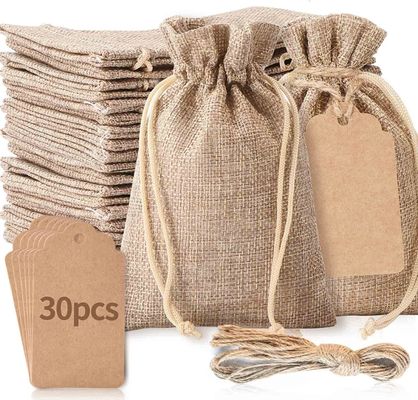 3 τσάντες &quot; Χ 4» με Drawstring, γαμήλιο Hessian τσάντα σάκων λινού, Burlap σακουλών κοσμήματος τσάντες