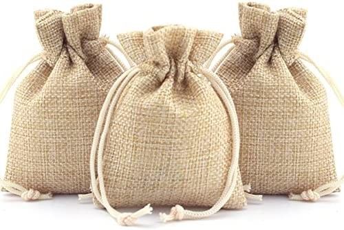 Τσάντες δώρων με Drawstring, Burlap λινού τσάντα Goodies τσαντών καραμελών τσαντών για τη δεξίωση γάμου Χριστουγέννων