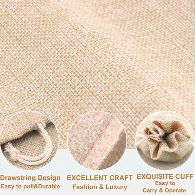 Τσάντες δώρων με Drawstring, Burlap λινού τσάντα Goodies τσαντών καραμελών τσαντών για τη δεξίωση γάμου Χριστουγέννων