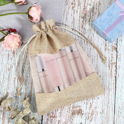 Burlap καθαρές Burlap τσαντών Organza τσαντών τσάντες δώρων τσαντών με Drawstring, για την καλλυντική σακούλα πλέγματος δειγμάτων ευνοιών δεξίωσης γάμου