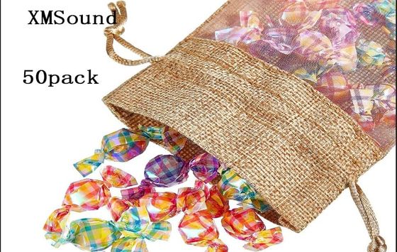 Burlap καθαρές Burlap τσαντών Organza τσαντών τσάντες δώρων τσαντών με Drawstring, για την καλλυντική σακούλα πλέγματος δειγμάτων ευνοιών δεξίωσης γάμου