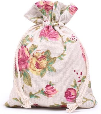 Burlap τσαντών Drawstring η σακούλα λουλουδιών τοποθετεί τις σακούλες κοσμήματος τσαντών δώρων για τη δεξίωση γάμου τεχνών DIY σε σάκκο, ίντσες 5X7