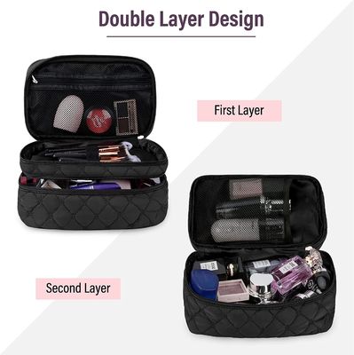 Καλλυντική τσάντα ταξιδιού Makeup η φορητή με Toiletry στρώματος λαβών τη μεγάλη διπλή τσάντα 2Pcs στεγανοποιεί αποτελεί την τσάντα για τις γυναίκες