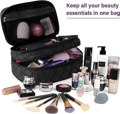 Καλλυντική τσάντα ταξιδιού Makeup η φορητή με Toiletry στρώματος λαβών τη μεγάλη διπλή τσάντα 2Pcs στεγανοποιεί αποτελεί την τσάντα για τις γυναίκες