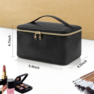 Τσάντα Makeup, φορητή καλλυντική τσάντα, διοργανωτής περίπτωσης Makeup ταξιδιού μεγάλης περιεκτικότητας, μαύρες τσάντες Makeup για Toiletry γυναικών την τσάντα