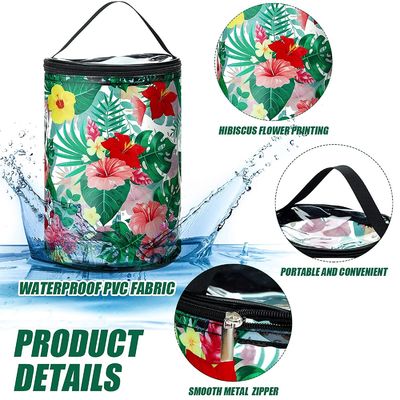 Σαφής Toiletry τσαντών Makeup παραλιών αδιάβροχη καλλυντική τσάντα PVC τσαντών με Sailboat χελωνών επιβίωσης παραλιών της Χαβάης Floral