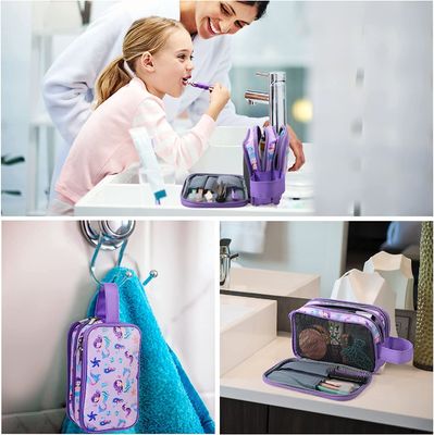 Toiletry ταξιδιού τσάντα για μικρά νέων κοριτσιών καλλυντικά διακινούμενα Toiletries μικρών παιδιών τσαντών πλυσίματος Makeup αδιάβροχα κρεμώντας