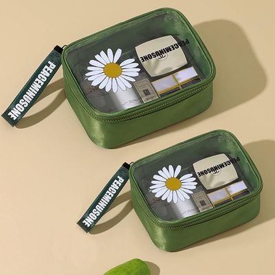 Daisy Διάφανη Καλλυντική PVC Αδιάβροχη Τσάντα Μακιγιάζ Ταξιδίου Πράσινη για Γυναίκες Άντρες