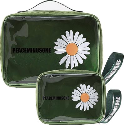 Daisy Διάφανη Καλλυντική PVC Αδιάβροχη Τσάντα Μακιγιάζ Ταξιδίου Πράσινη για Γυναίκες Άντρες